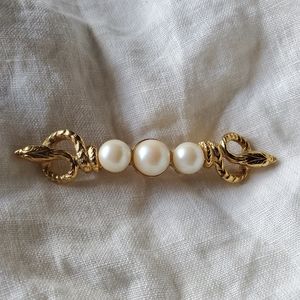 Vintage Givenchy Pearl Pin with serpent ends